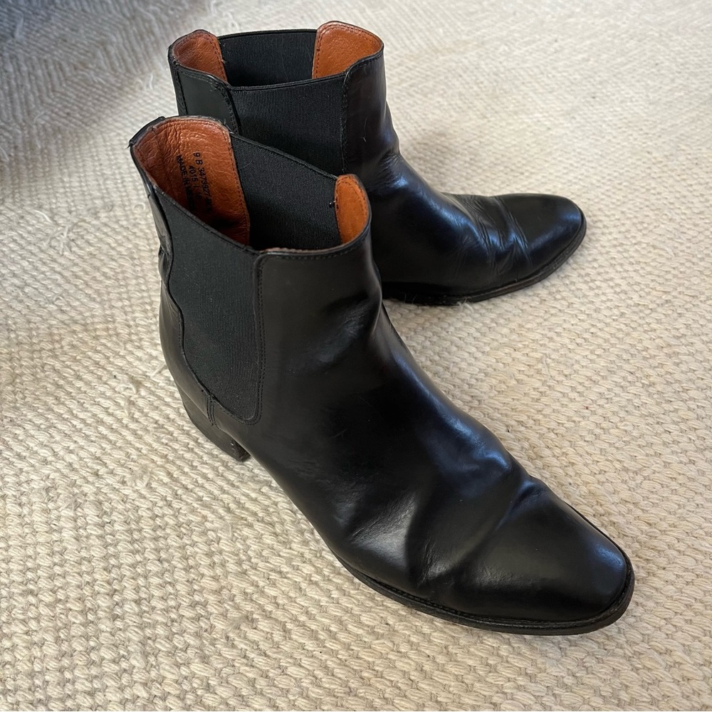 Frye Black Leather Ankle Boots